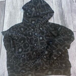 lululemon athletica Black & Dark Gray Leopard Half-Zip Hoodie